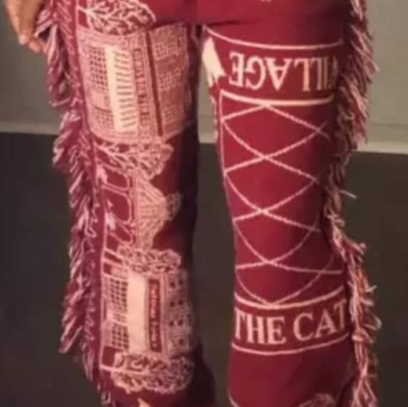 Pants - NWOT Xl Red Fringe Jogger Pants